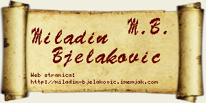 Miladin Bjelaković vizit kartica